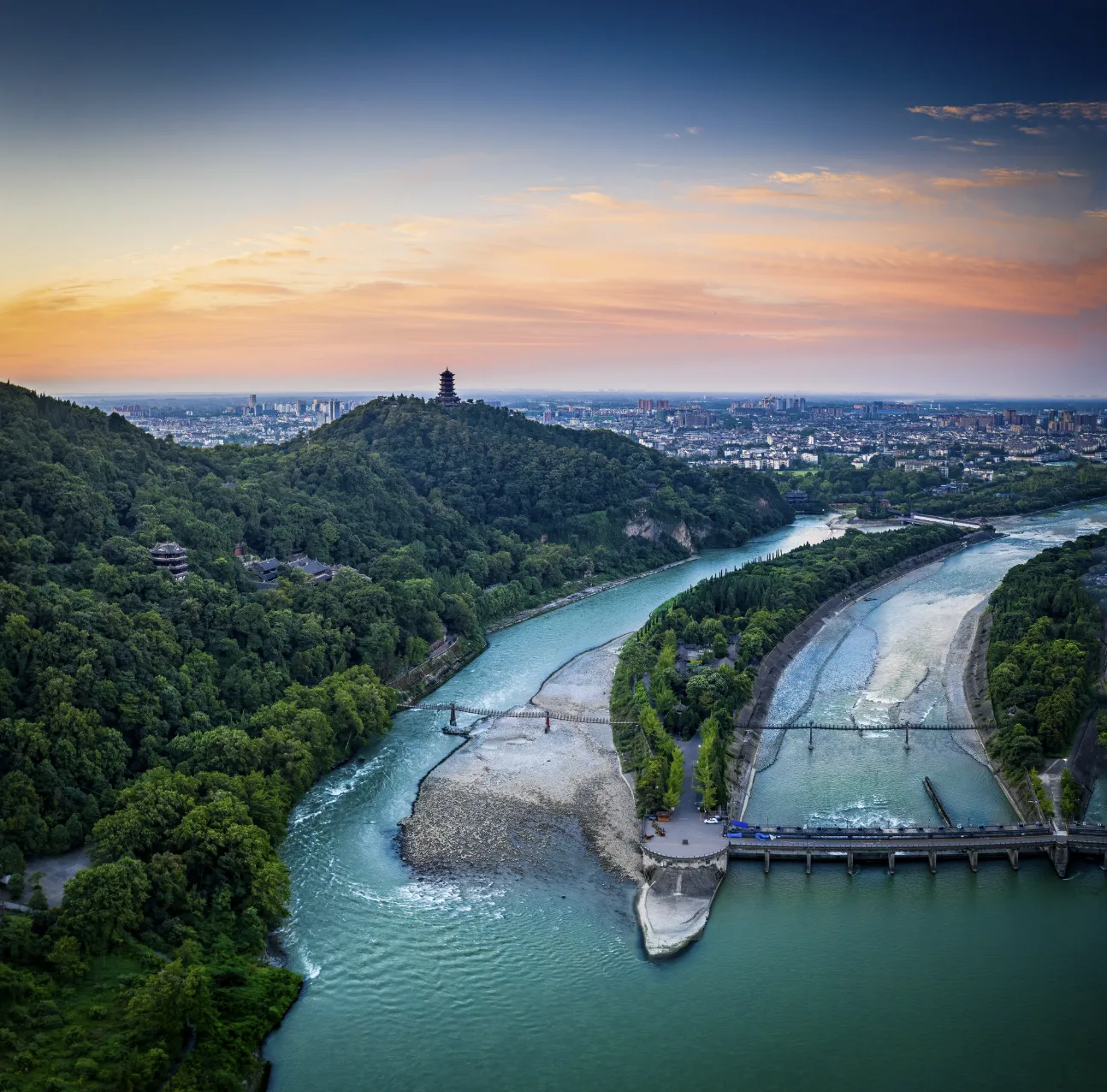 Dujiangyan Irrigation System around Chengdu