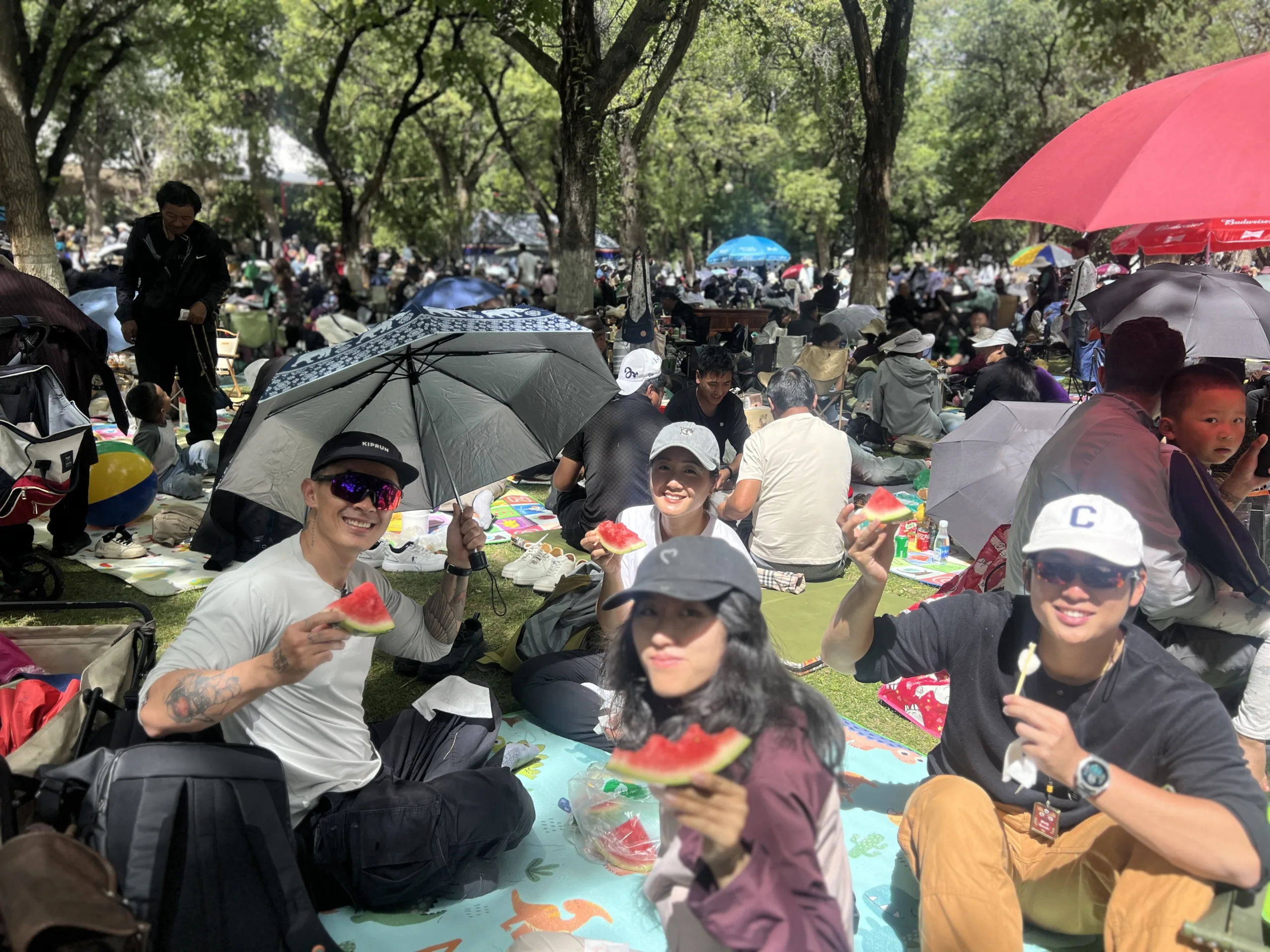 Picnic alongside local Tibetan families in Lhasa