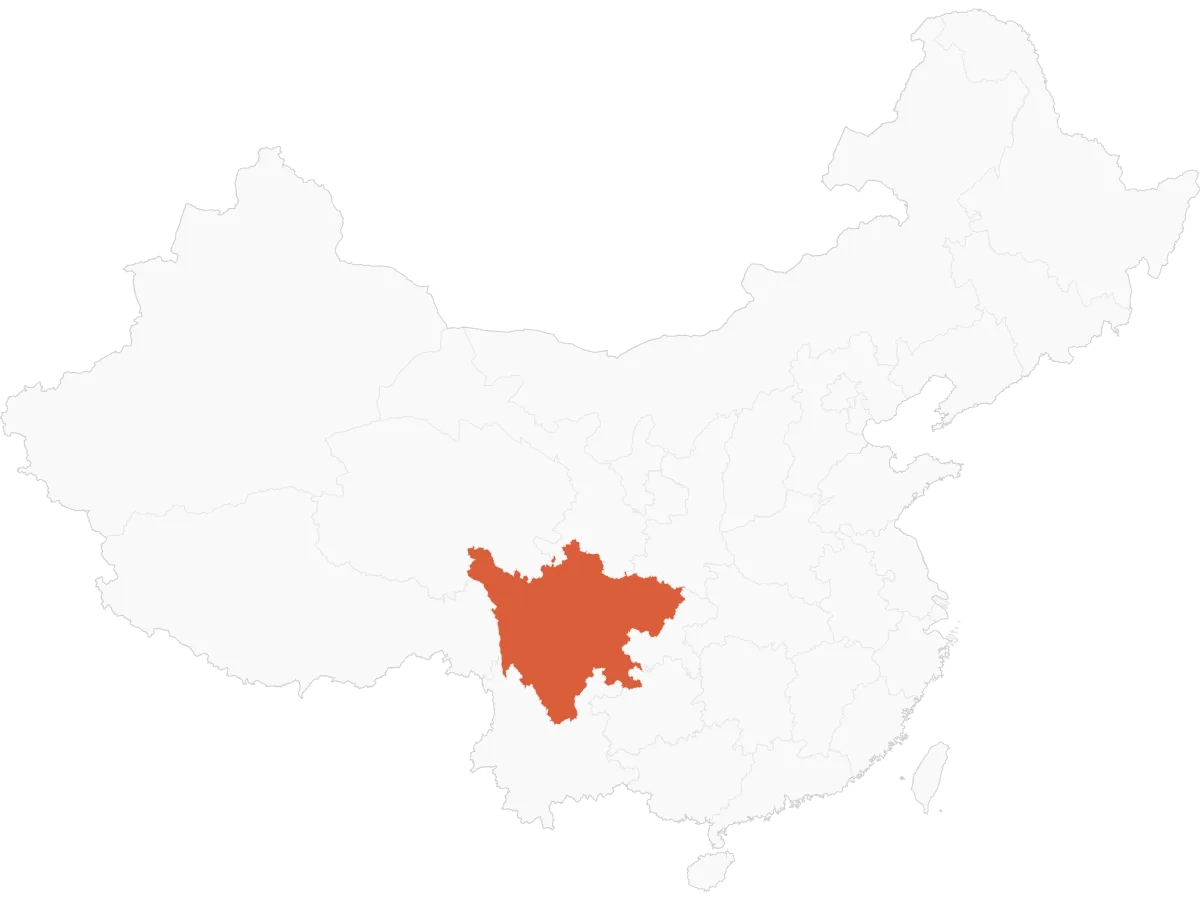 Sichuan on China Map