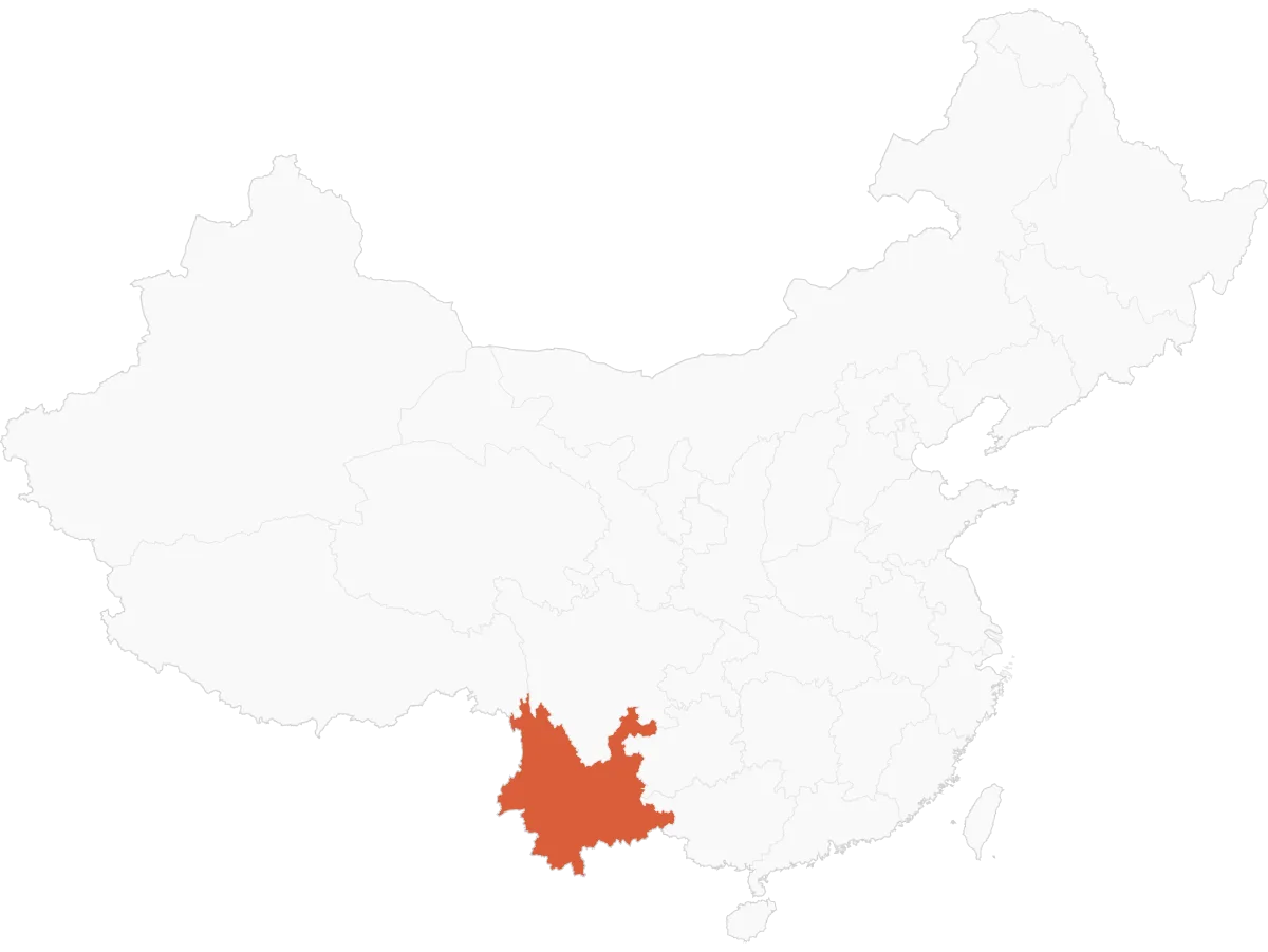 Yunnan on China Map