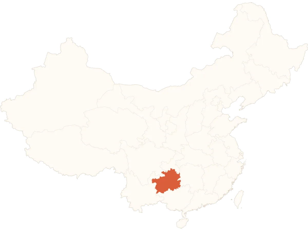 Guizhou on China Map