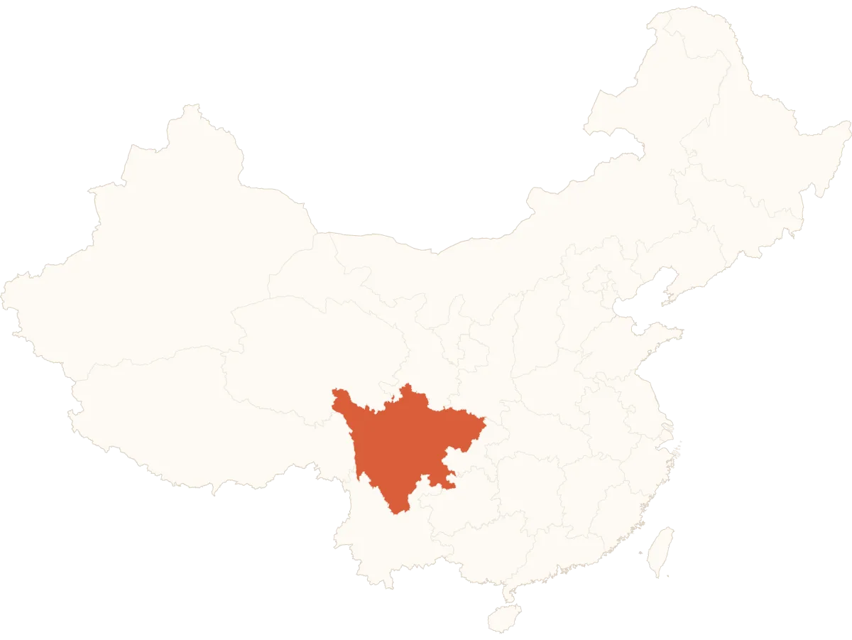 Sichuan on China Map