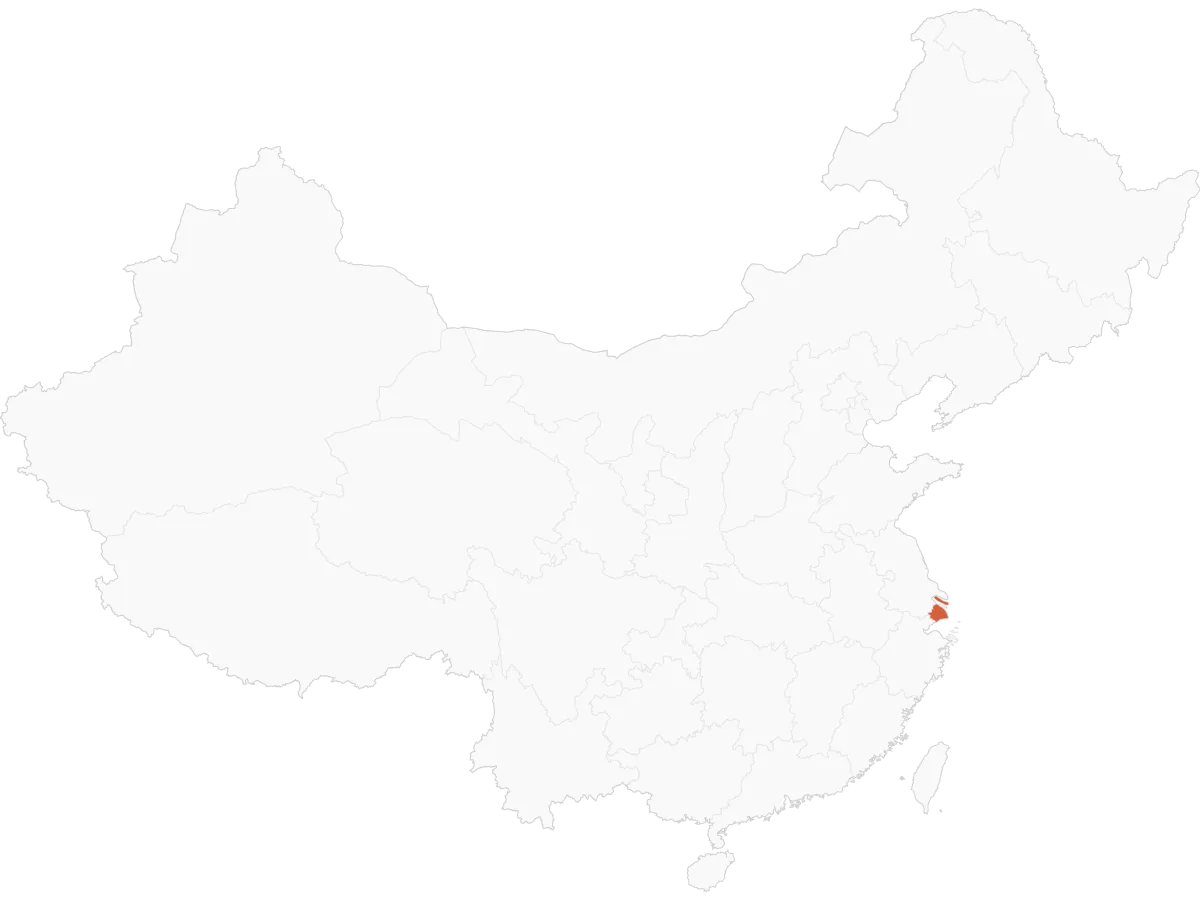 Shanghai on China Map