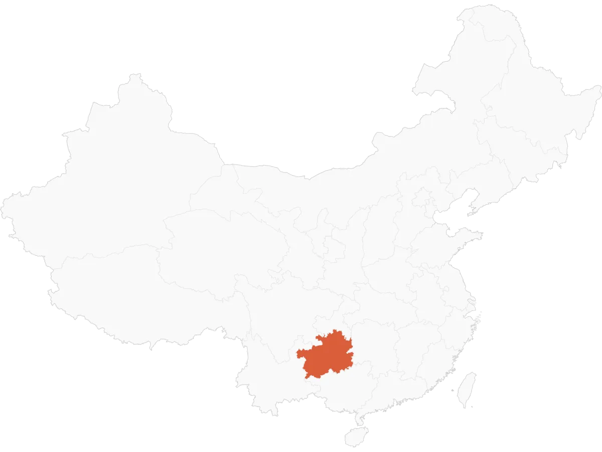 Guizhou on China Map