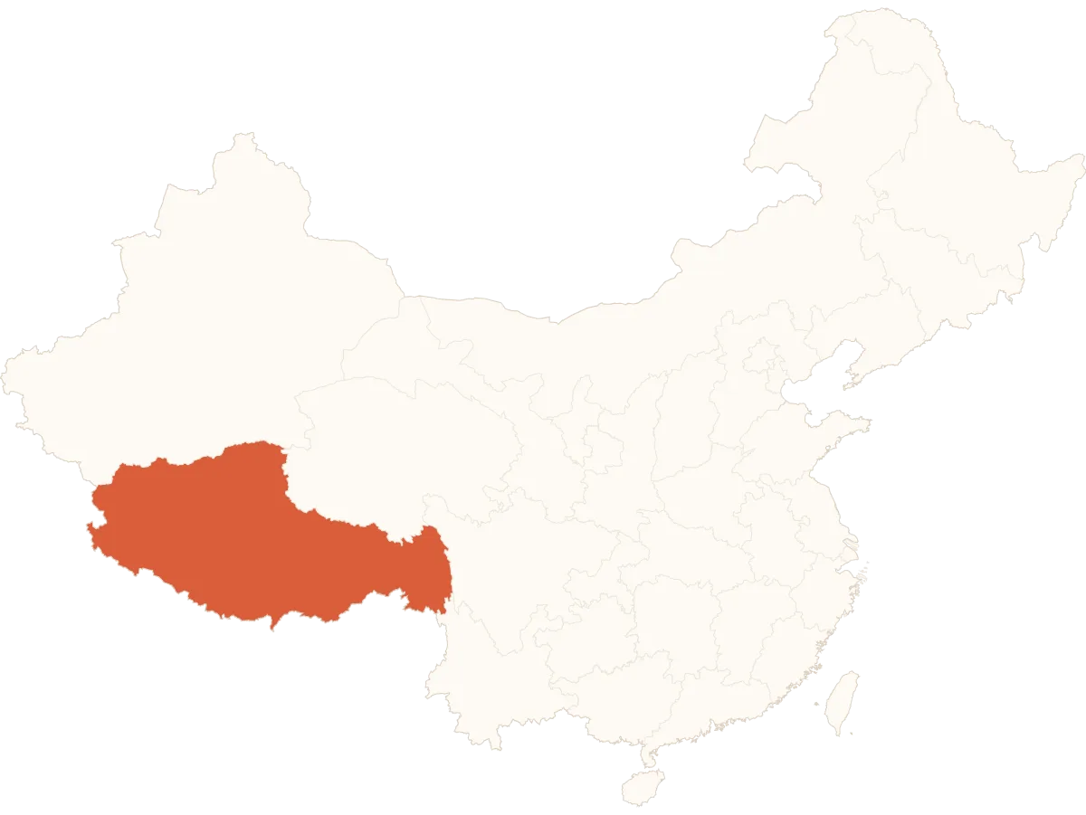 Tibet on China Map