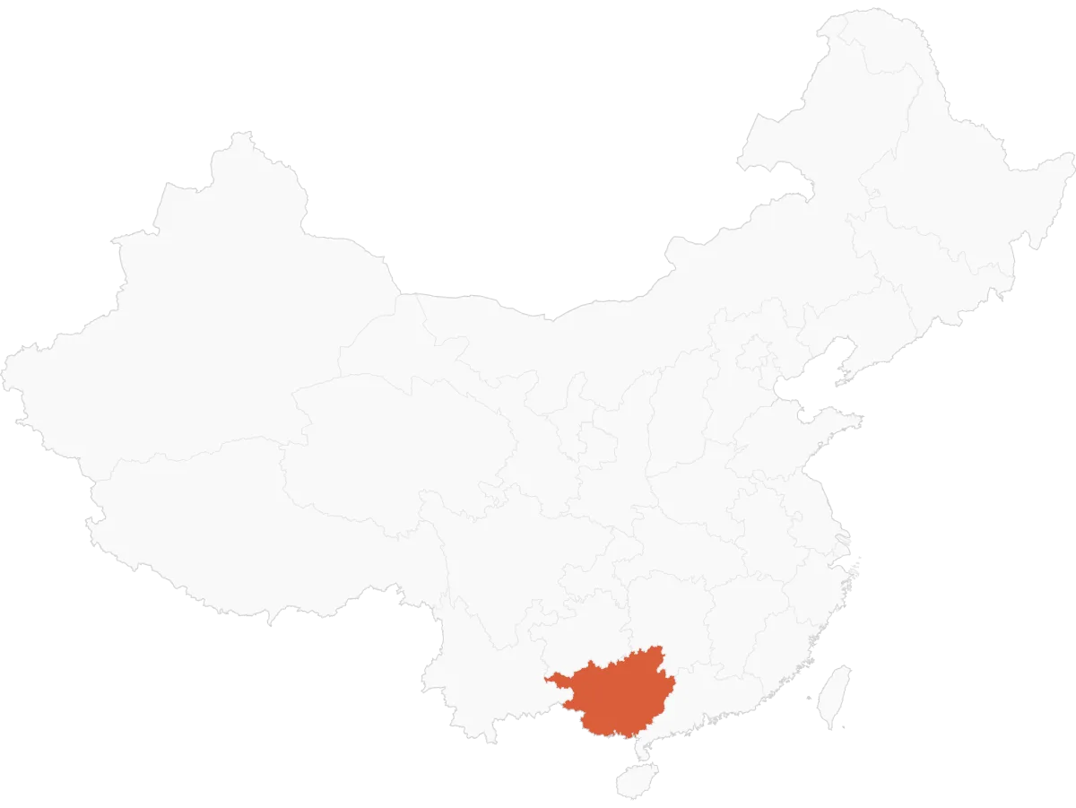 Guangxi on China Map