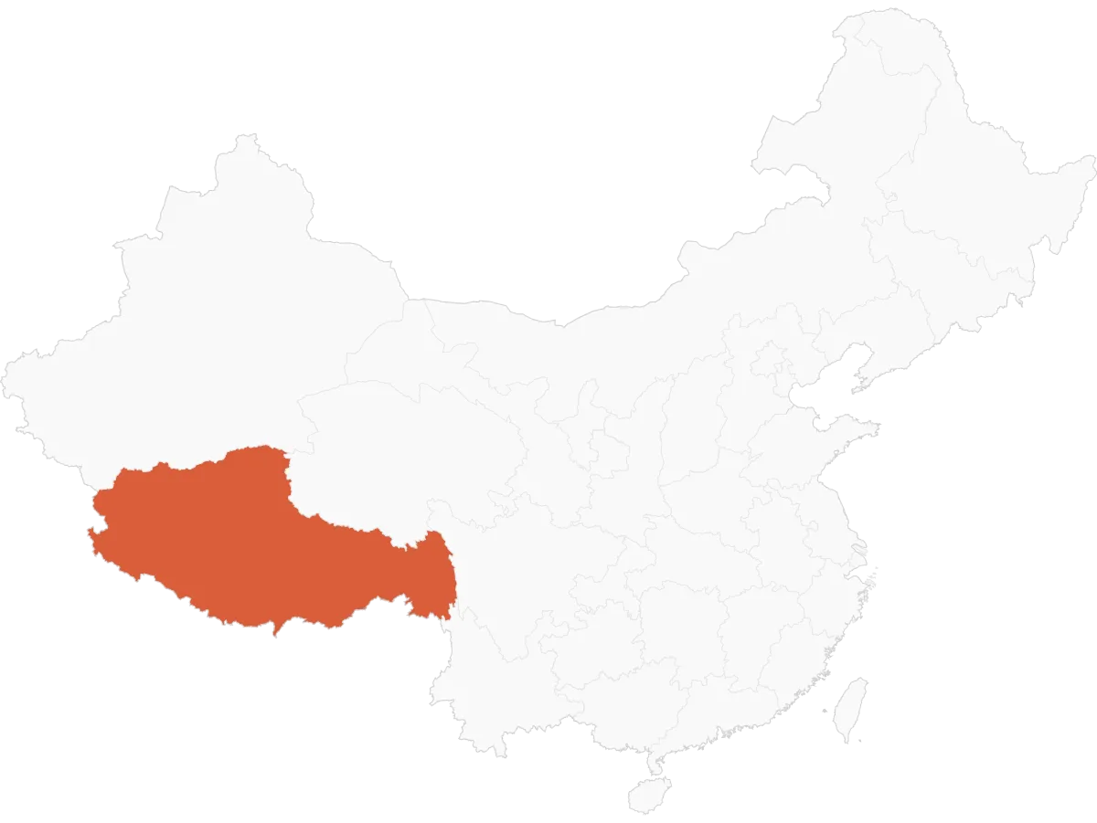Tibet on China Map