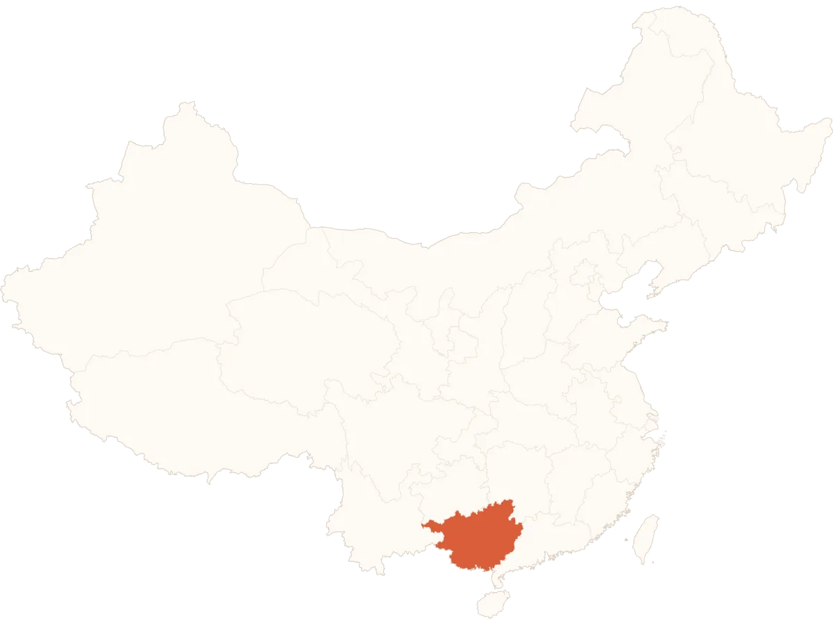 Guangxi on China Map