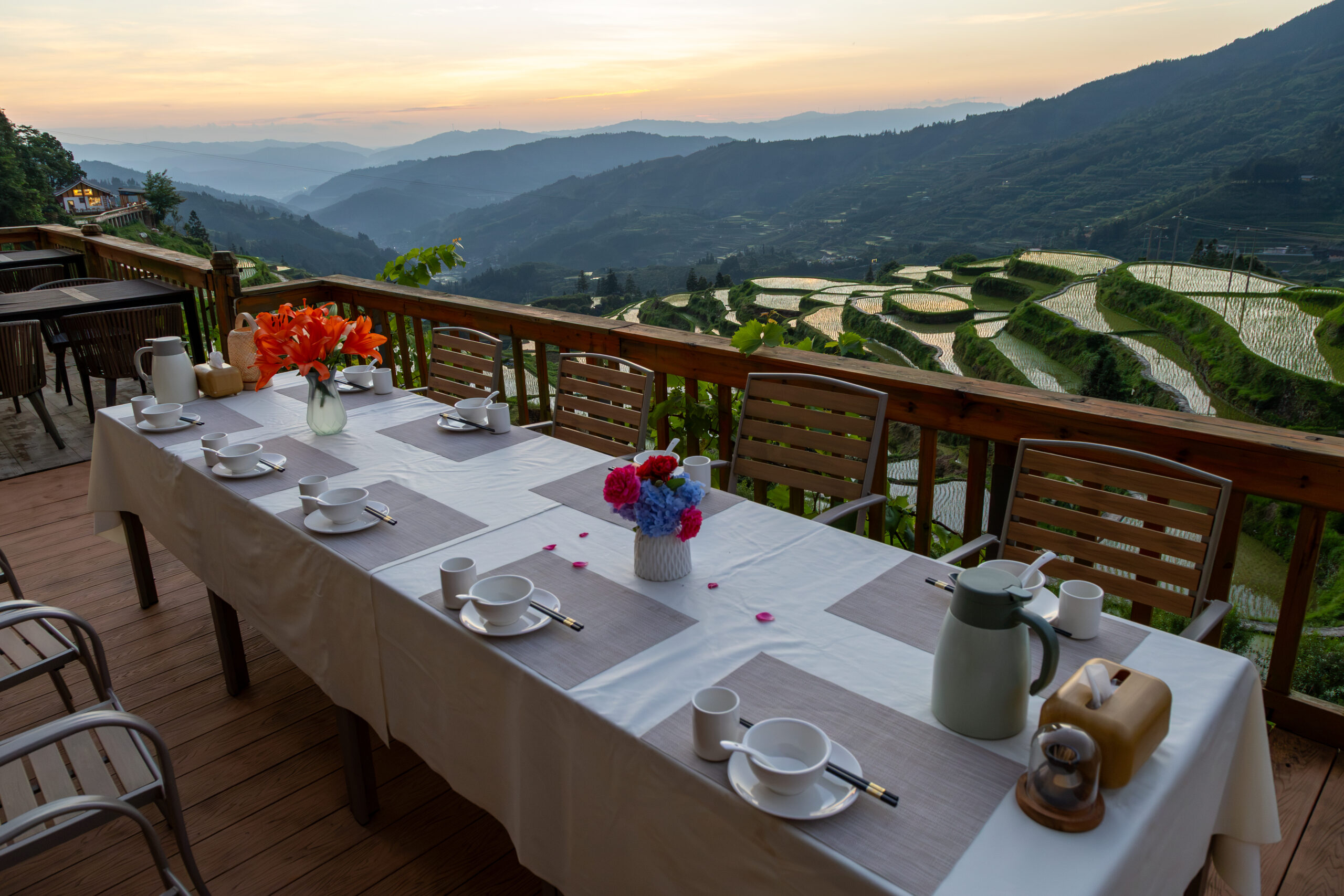 Sunset Over the Xiage Rice Terraces