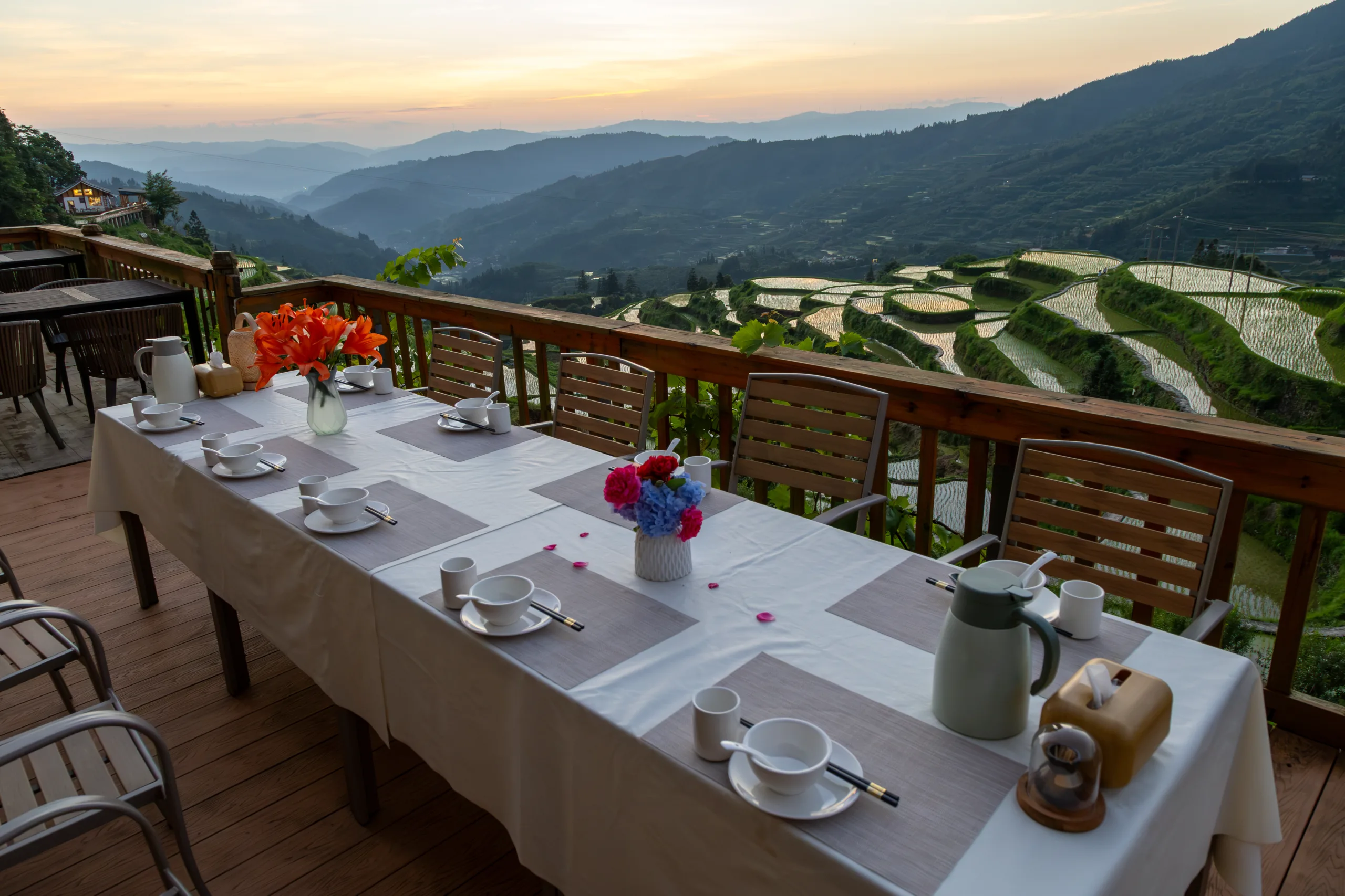 Exploring Guizhou Mountains: Hiking Trails and Sacred Peaks Sunset Over the Xiage Rice Terraces