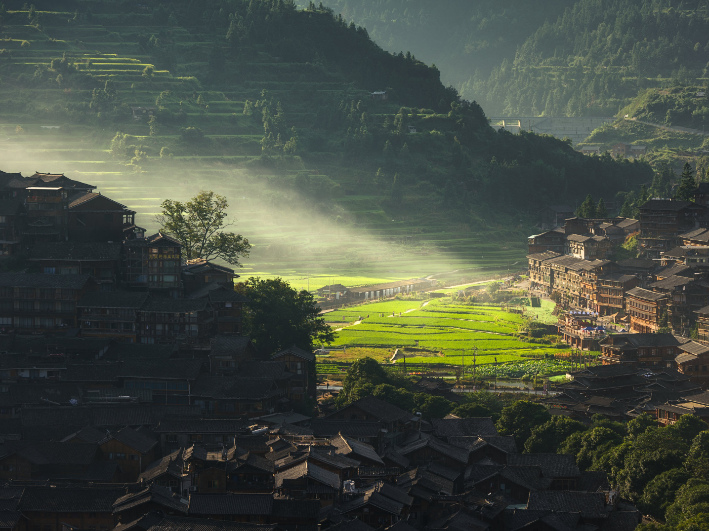Xijiang Qianhu Miao Village Guide: Exploring China’s Largest Miao Village in Guizhou Xijiang Qianhu Miao Village in Morning Mist